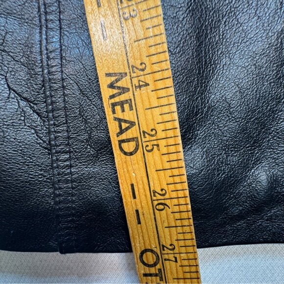 East 5th Womens Genuine Leather Moto Blazer Jacket Large Black Grunge Casual - Picture 6 of 12